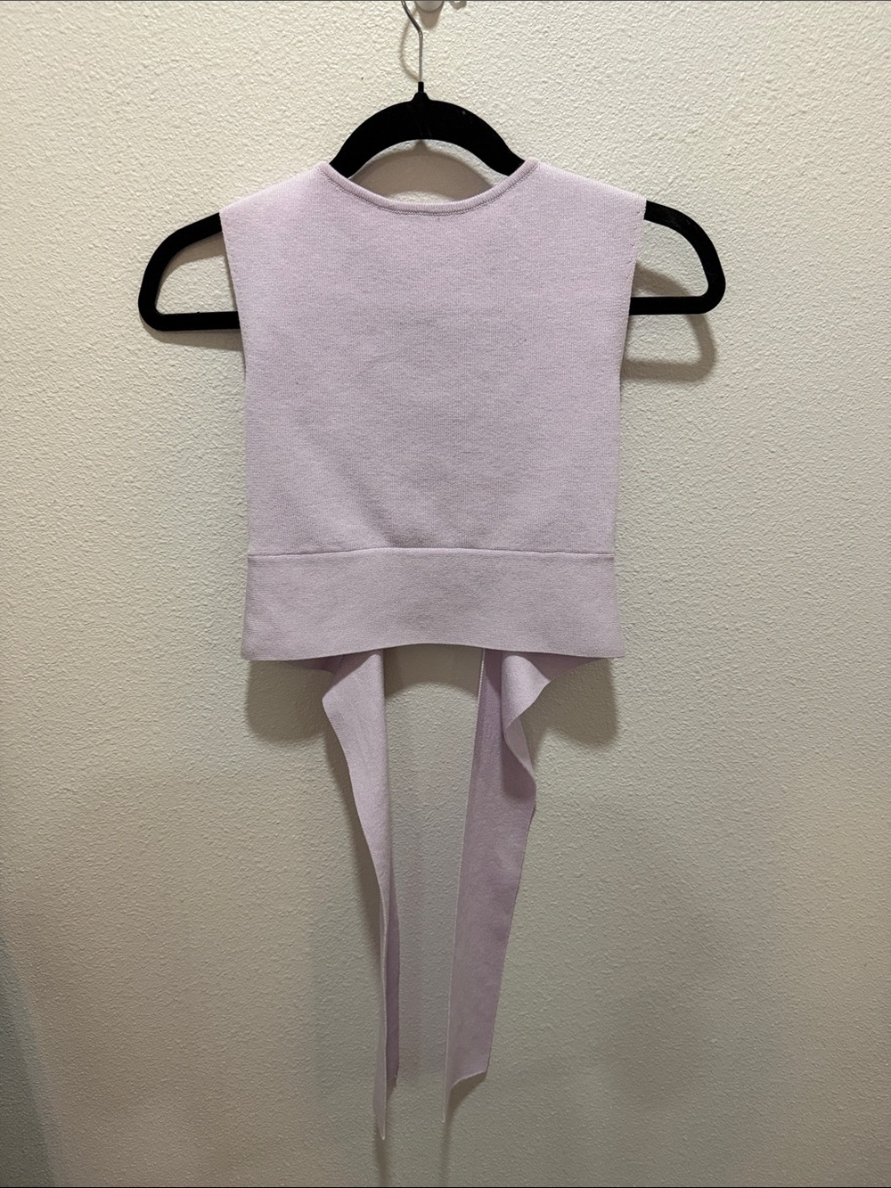 wild fable Light Lavender Tie-Back Sleeveless Crop Top